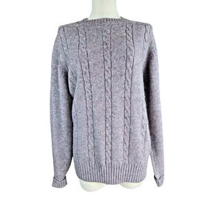 Wickbury LTD Crewneck Sweater Vintage Cable Knit Fisherman Wool Blend L/T